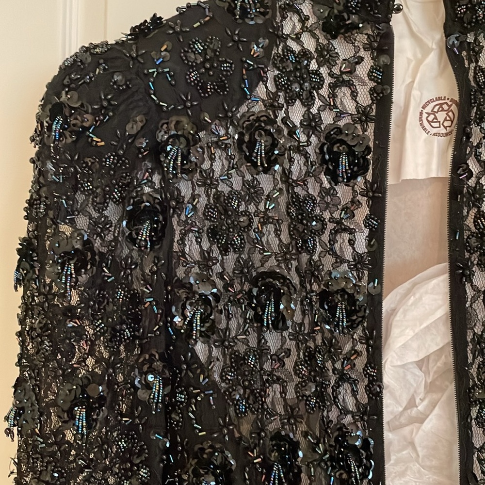 Designer high end Black beaded gown size 4 - Picture 8 of 16